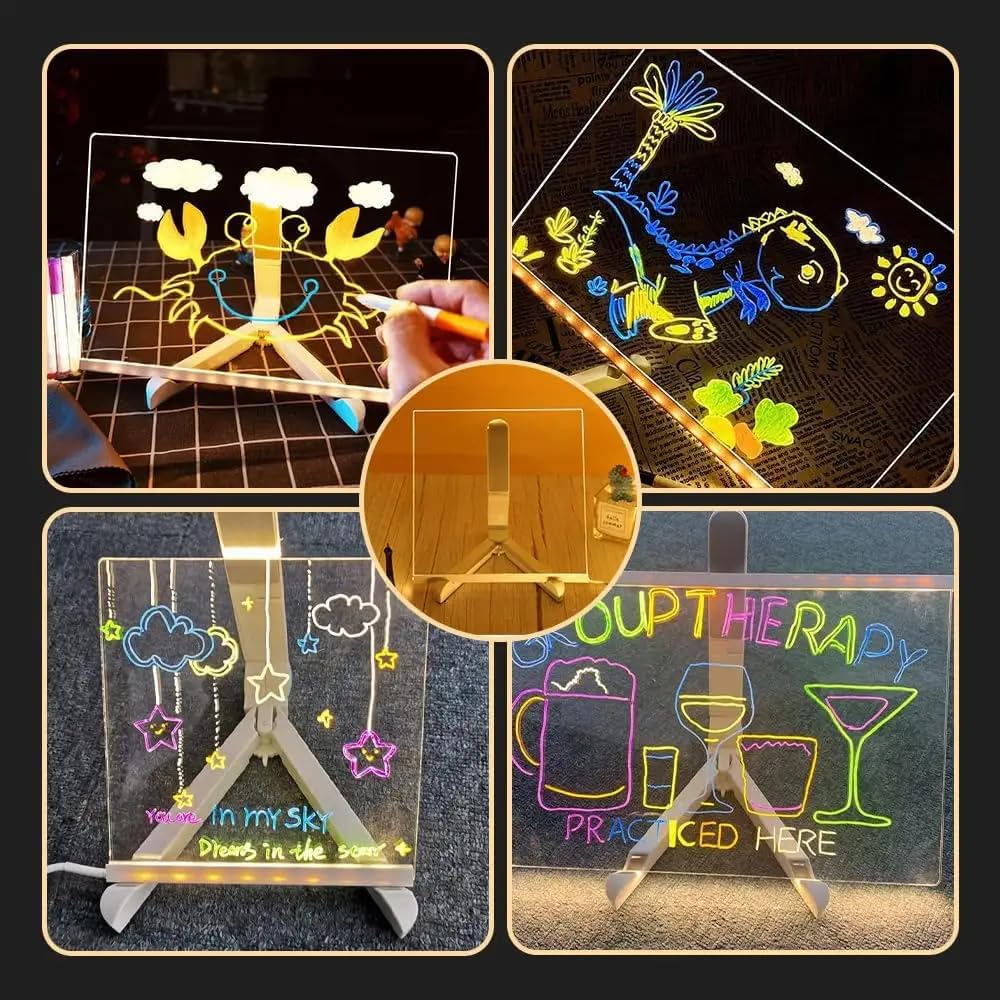 3D LED Light Glass Acrylic Writing pad
