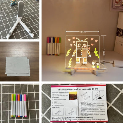 3D LED Light Glass Acrylic Writing pad