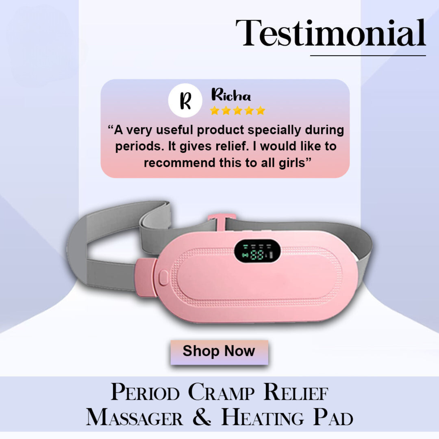 Periods Cramp Relief Massager & Heating Pad